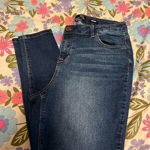 1822 Denim Dark Blue Slim Jeans soft stretch denim  distressed style plus 16W